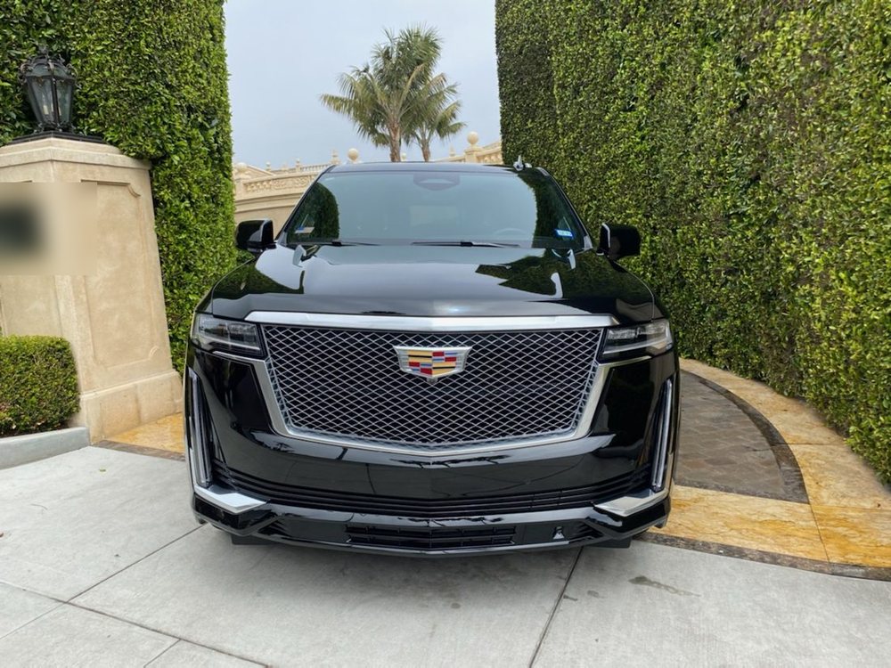 Black Cadillac Escalade after a mobile exterior detail