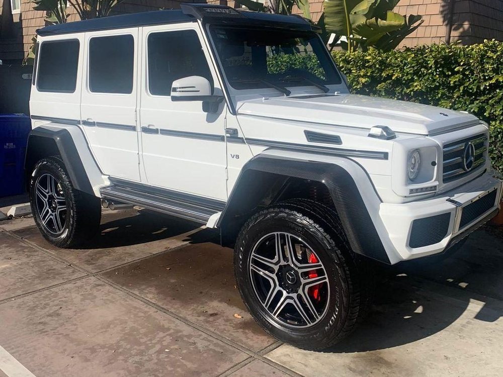 White Mercedes-Benz G-Class after a mobile exterior detail