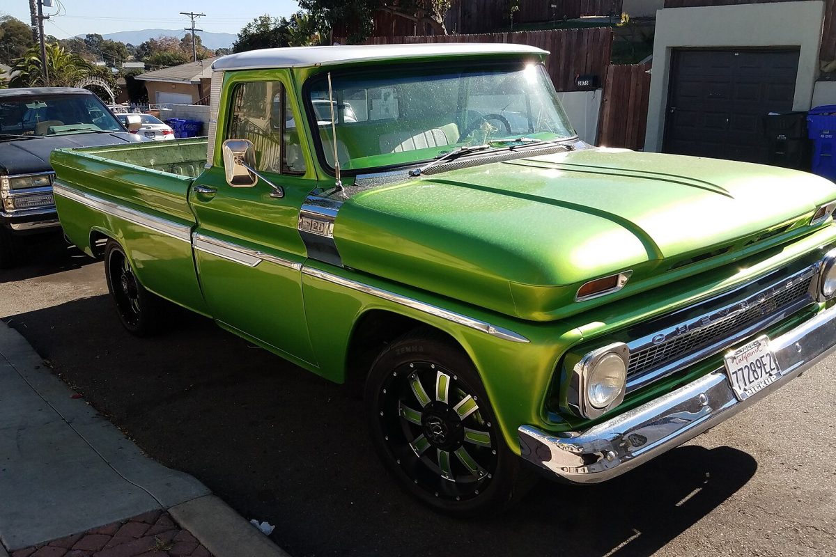Restored 1965 Chevy pickup in National City, a mobile car detailing service area